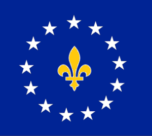 Fleur de lis inside thirteen stars